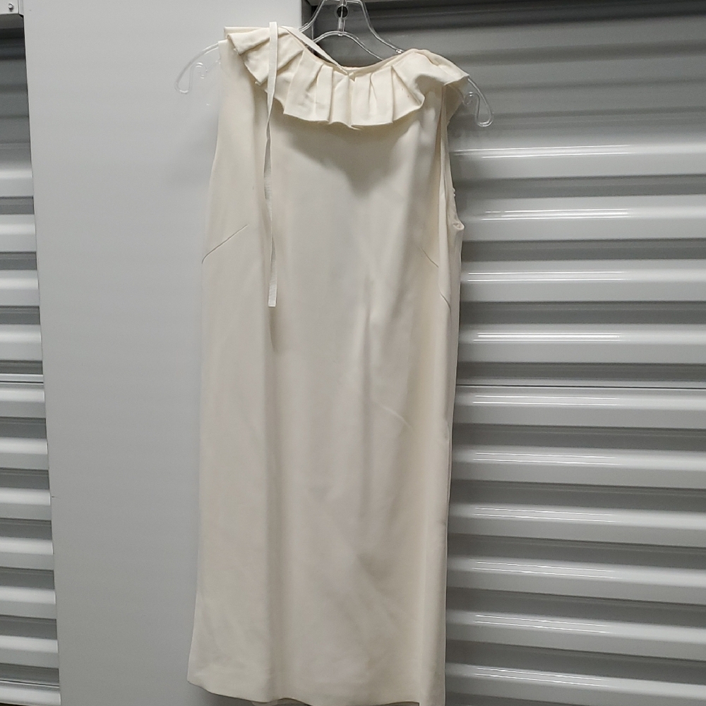 White Ruffled Midi Dress for Wedding Guest